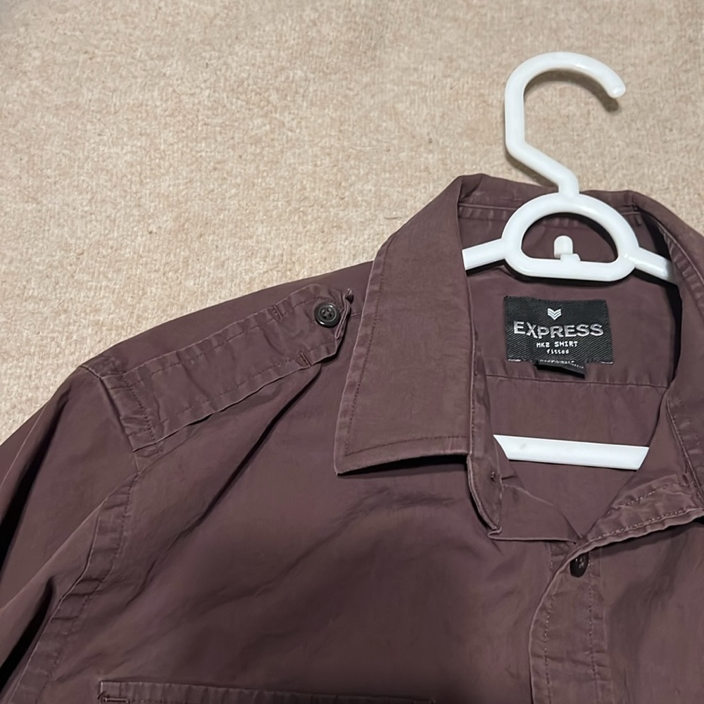 Express Men’s Mk2 Fitted Button Down Size M Milit… - image 3